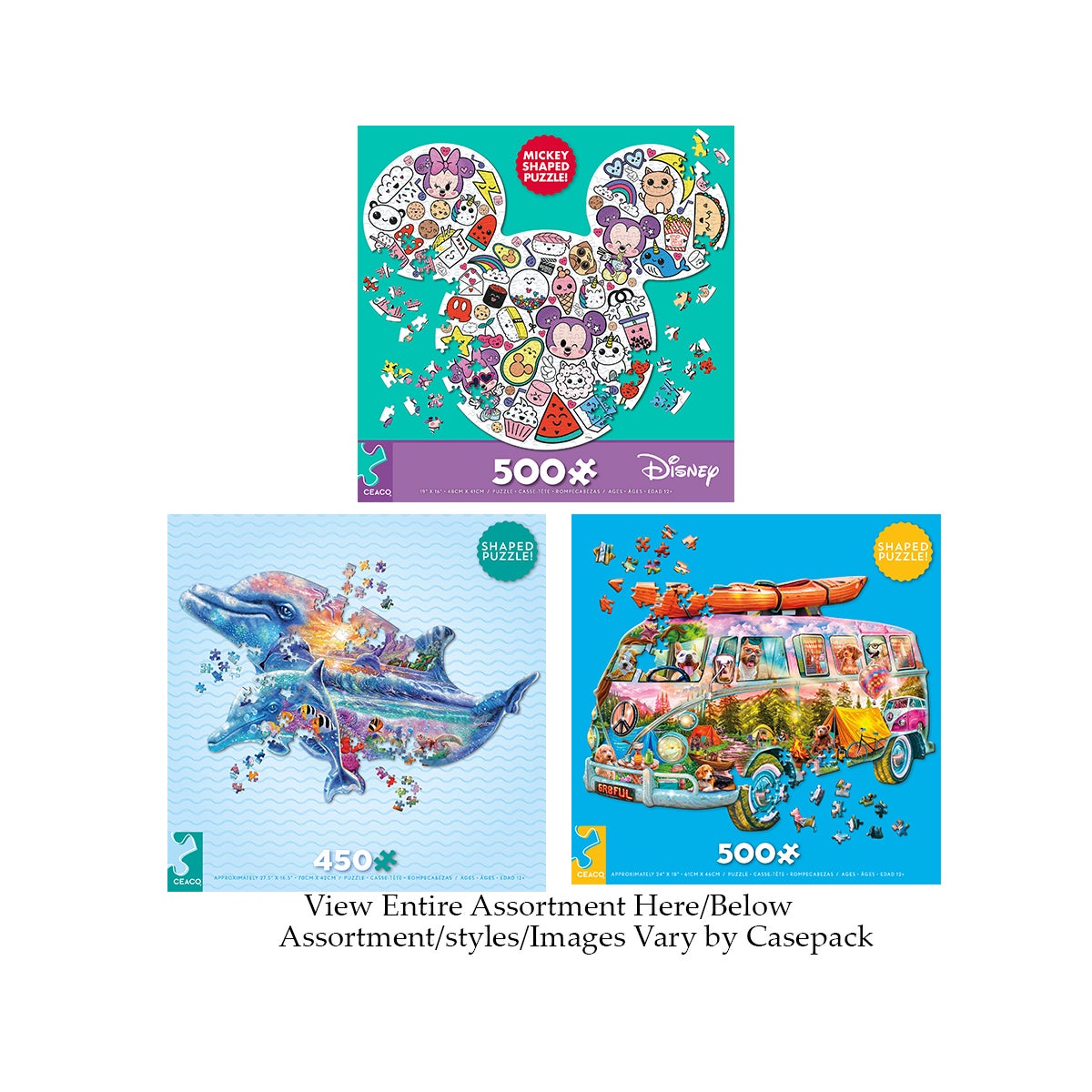 500PC PUZZLE SHAPES ASST (6) BL